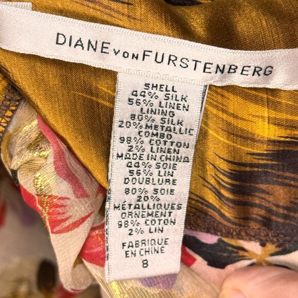A0001 Diane Von Furstenberg Hadini Reversible Floral & Animal Print Coat Size 8 - Picture 8 of 16